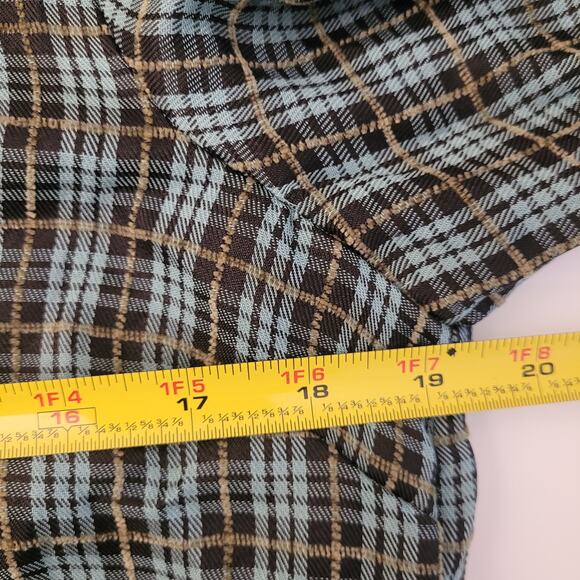 Umgee Plaid Babydoll Dress Size M Blue Button Front Tiered Tunic Rayon Blend - Picture 5 of 6